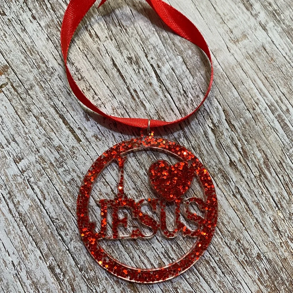 I 💗 Jesus Ornament - Jesus Christmas Ornaments Custom Color - Picture 8 of 14